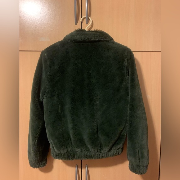 Green Faux Fur Bomber Jacket from Ci Sono Brand - Picture 2 of 4